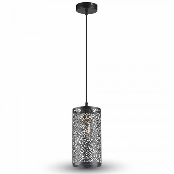 Pendel lampe med mønster E27 - Sort