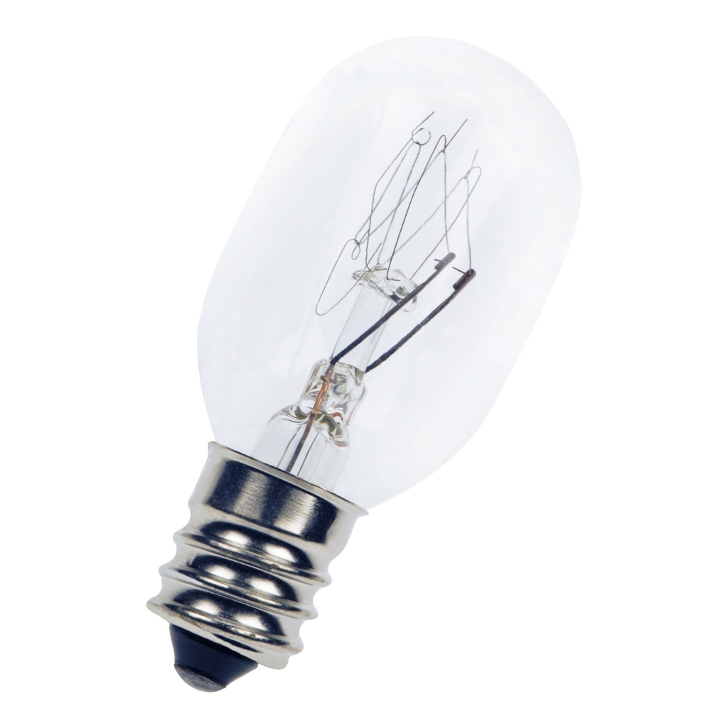 Parfumepære - 240V / 15W, E12 sokkel, Klar (Ø22x51mm)