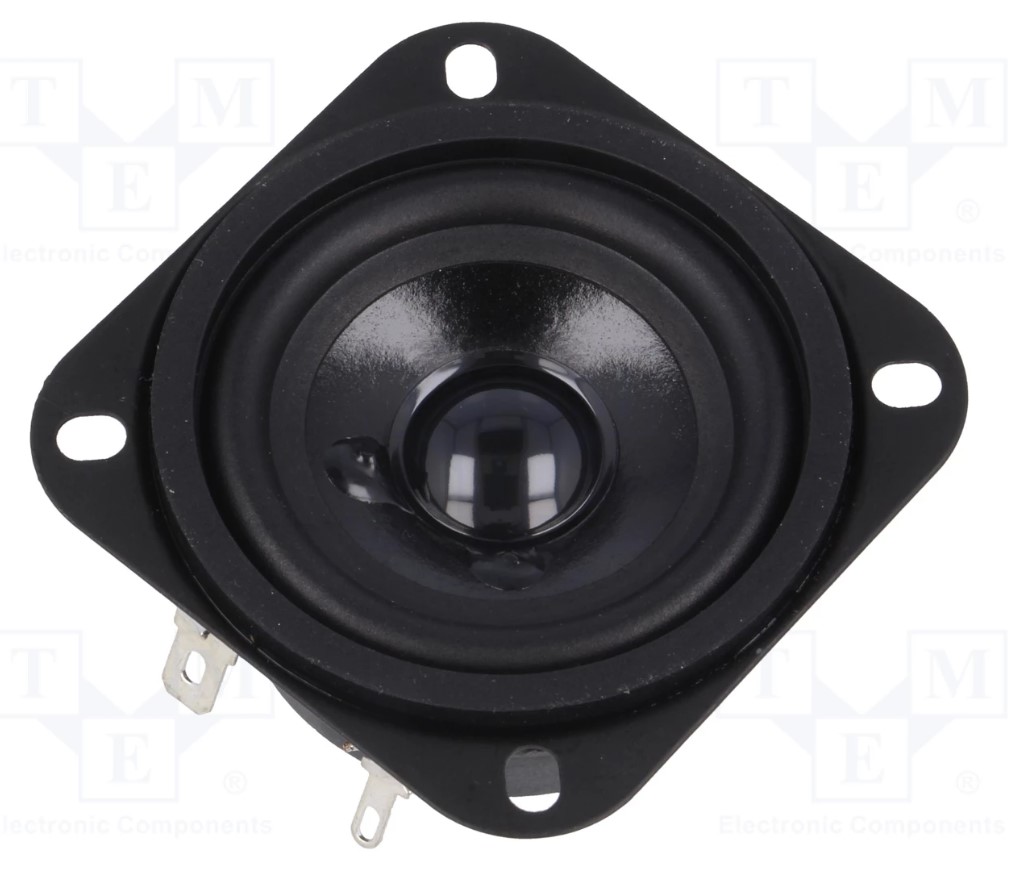 Full range højttaler - 10W 4ohm, 58,5x58,5x28mm