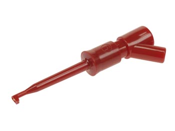 Mini testprobe m. gribekrog - Rød (2mm bananfatning)