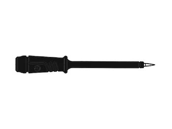 Testprobe m. stålspids - Sort (4mm bananfatning)