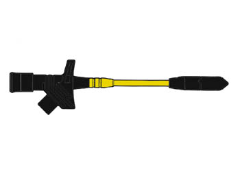Sikkerhedstestprobe m. split testtang - 4mm sokkel, Sort