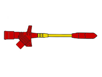Sikkerhedstestprobe m. split testtang - 4mm sokkel, Sort