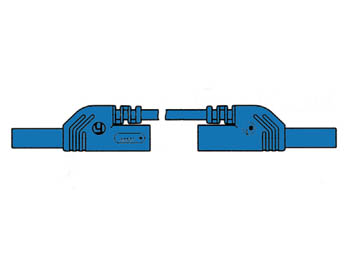 Kontaktbeskyttet testledning - 2x4mm, Stabelbar, Blå (50cm)