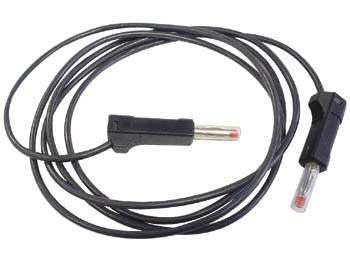 Testledning - 2 x 4mm bananstik IEC1010 stabel, Sort (1m)