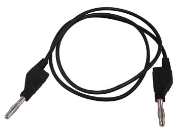 Testledning m. bananstik - 4mm, stabelbar, Sort (1m)