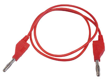 Testledning m. bananstik - 4mm, stabelbar, Rød (1m)