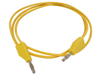 Testledning m. bananstik - 4mm, stabelbar, Gul (1m)