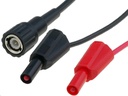 Koaksial testkabel - BNC han til 2 x 4mm banan han (1,2m)