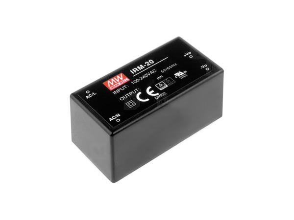 Printstrømforsyning - 12V / 20W enkelt udgang, Indkapslet