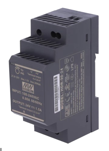 DIN-skinne strømforsyning - 24VDC / 36W (1,5A)