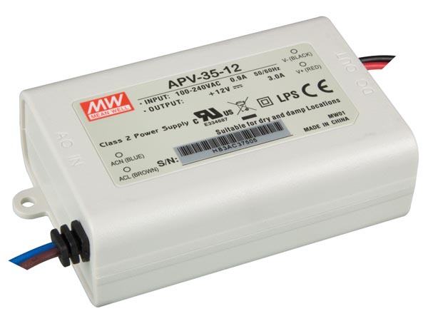 Konstant spænding strømforsyning - 12Vdc / 35W (IP42)