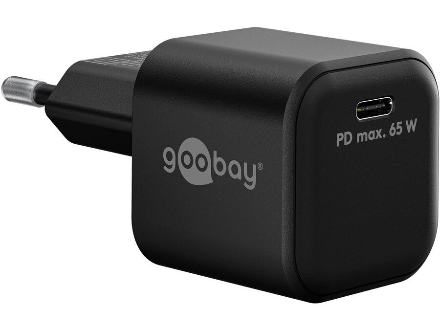 USB-C PD netadapter - 1xUSB-C (65W/3,25A), Sort