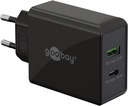 USB-C PD netadapter - 1xUSB-A, 1xUSB-C, 30W/3A, Sort