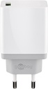 Netadapter - 5Vdc 18W, QC3.0 lynopladning, USB-A, Hvid