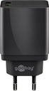 Netadapter m. QC3.0 lynladefunk. - 5Vdc (18W), 1xUSB-A, Sort