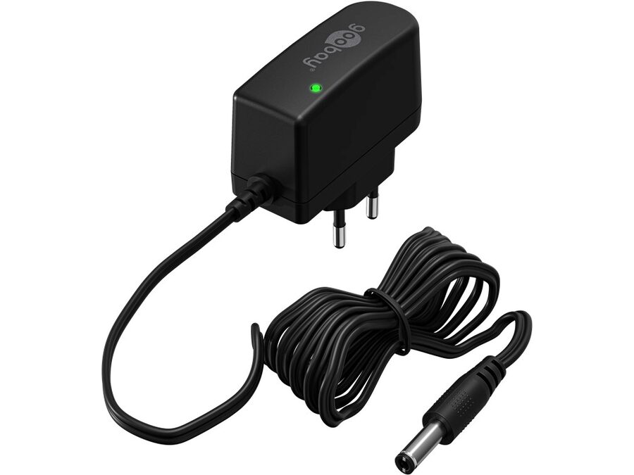 Netadapter - 12Vdc / 12W (1A), Sort (5,5/2,5mm stik)
