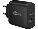 USB-C/A lynlader PD GaN (C65W) + (A12W), Sort