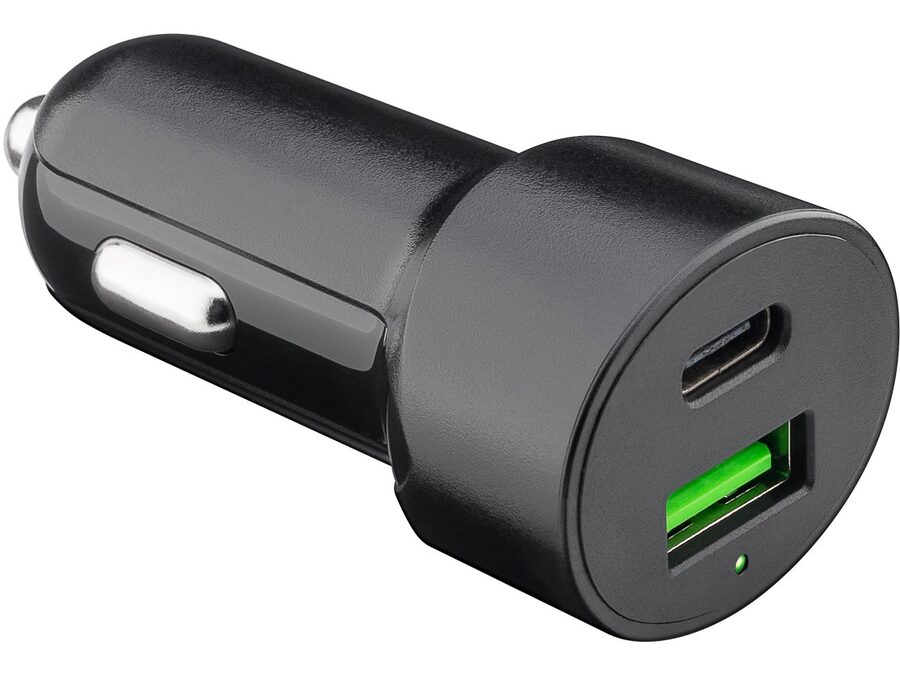 12/24V biladapter - USB-A (QC3.0) + USB-C (PD 48W)