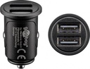 Dobbelt USB billader - 2 x USB A hun (4,8A), Sort