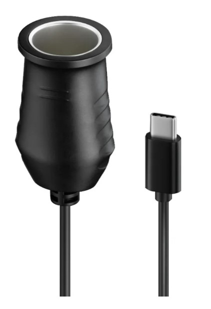 12V biladapter - USB-C han til 12V (3A/36W) Cigar hun (1m)