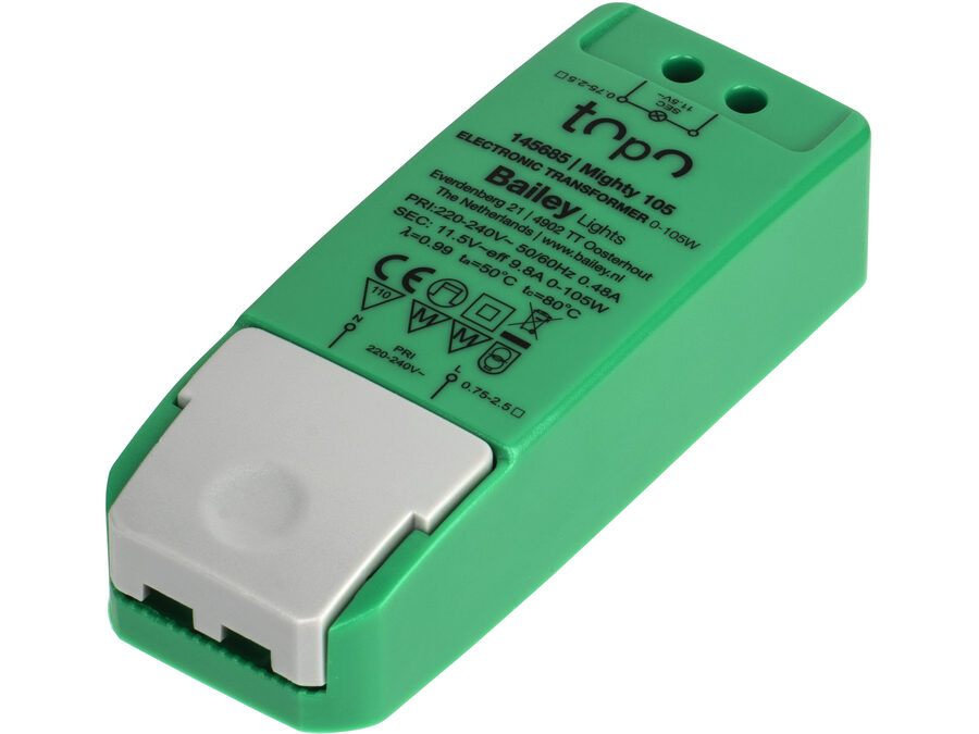 TOPO Mighty Transformer 12VAC 0-105W / LED 0-70W, dæmpbar