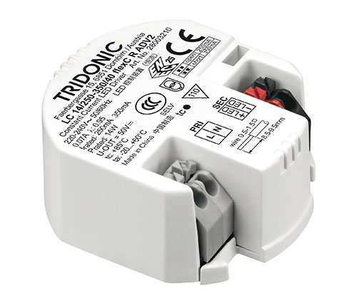 Konstantstrøm LED driver - 350mA, 24-40Vdc, 14W (IP20)