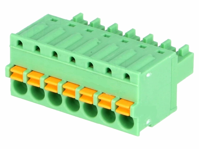 Indstik skrueterminal - 7P hun 3,81mm 0,14-1,5mm², m. knap