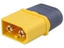 DC-XT60 kabelstik - 2pol han, loddeben, m. kappe