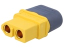 DC-XT60 kabelstik - 2pol hun, loddeben, m. kappe