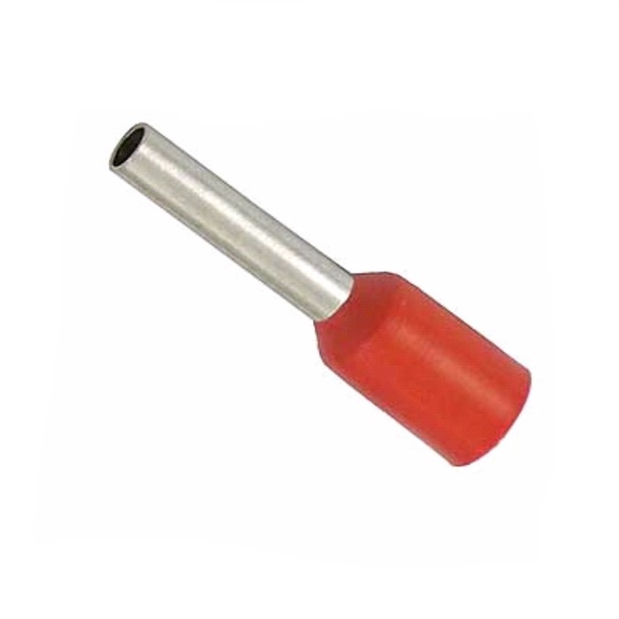 Isoleret ledningsende-tylle - 1mm², rød (100 stk.)