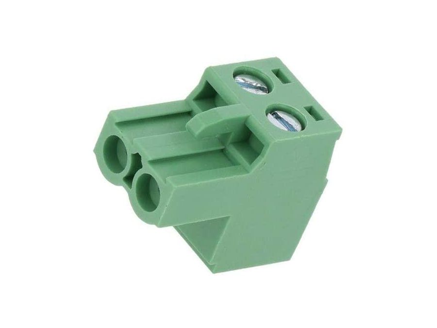 Indstik skrueterminal - 2P hun, 5,08mm, 2,5mm², Grøn