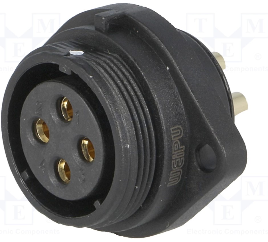 SP21 fatning - 4pol hun, 4mm², 3A, kabinet (IP68)