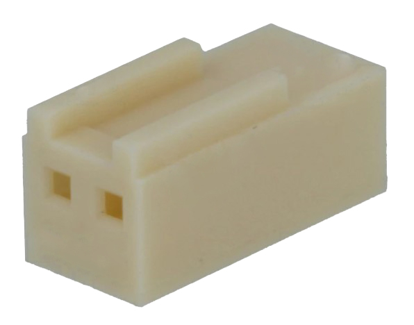 Ledning-til-print stikhus - NS25, 2pol (1x2) hun 2,54mm