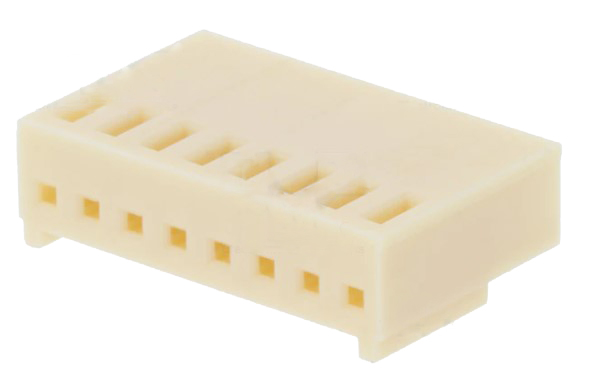 Ledning-til-print stikhus - NS25, 8pol (1x8) hun 2,54mm