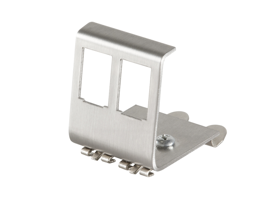DIN-skinne adapter til 2x RJ45 Keystone modul, metal