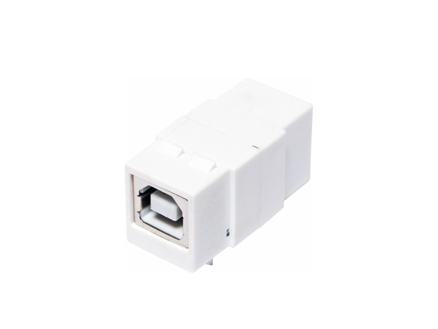Keystone USB 2.0 stik - 2 x USB B hun, Hvid