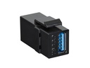 Keystone USB 3.0 fatning - 2 x USB A hun, Sort
