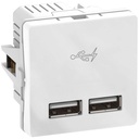 Fuga 2xUSB lader 2,1A 1 modul - hvid