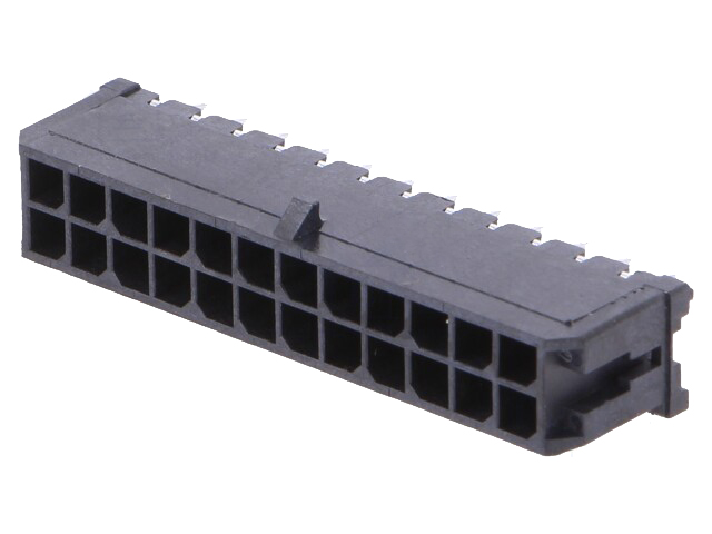 Ledning-til-print fatning, Micro-Fit 3.0 - 2x12pol (3mm)