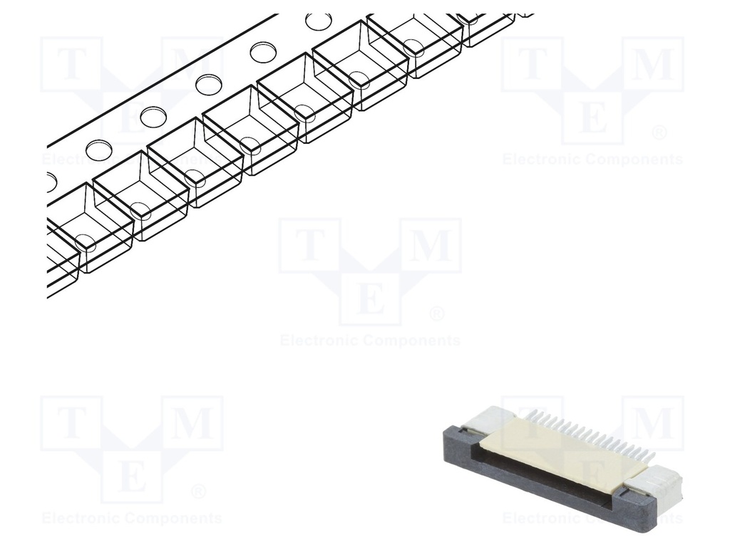 FFC (PFC) Flexkabel konnektor - 18pol, ZIF, SMD (0,5mm)