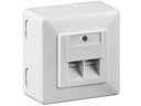 Modular vægdåse - 2 x RJ45, LSA, CAT6 skærmet, Hvid