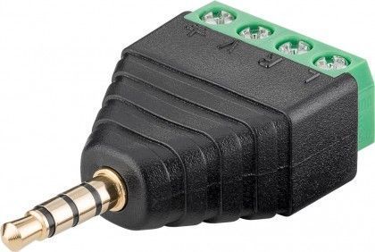 3,5mm (4pol) JACK hanstik m. skrueterminaler