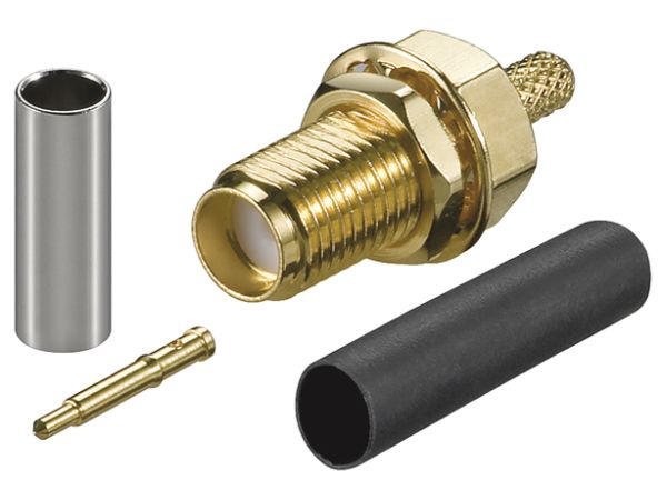 RP-SMA han krimpstik - Revers til RG174 inkl. krympeflex