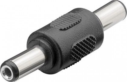 DC han/han mellemled - 2 x 5,5x2,1mm DC han