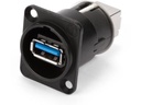 Neutrik - Reversibel USB 3.0 gender changer, A og B, Sort