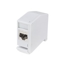 DIN-skinne adapter m. 2 x RJ45 CAT6a keystone fatning, plast
