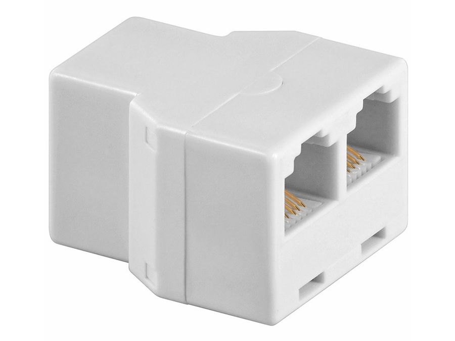 Telefon forgrening - 1 x RJ12 (6P6C) hun til 2 x RJ12 hun
