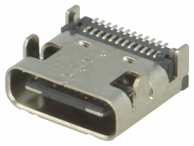 USB-C fatning til printmontage - USB 3.1, 1A (SMD)
