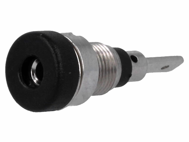 2mm Bananbøsning 10A, 23mm, Sort